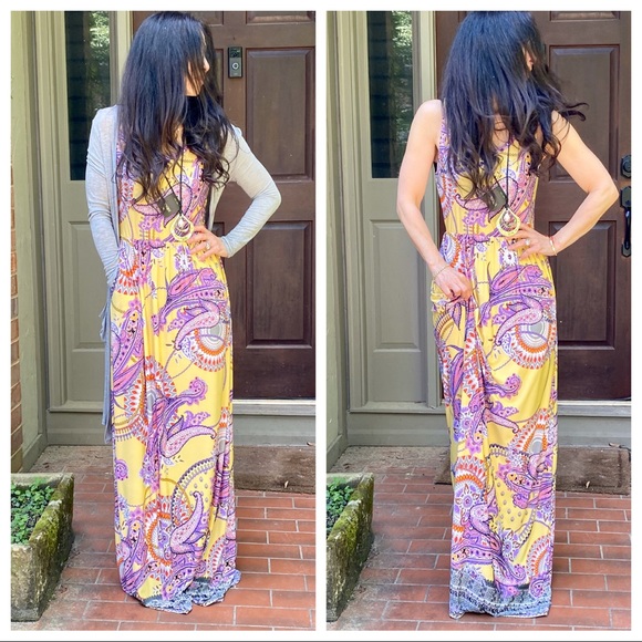Dresses & Skirts - Sleeveless tank floral maxi with side pockets